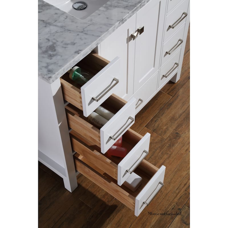 Ariel Cambridge 43 In. Single Sink Vanity In White
