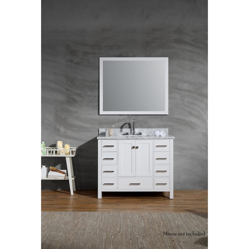 Ariel Cambridge 43 In. Single Sink Vanity In White
