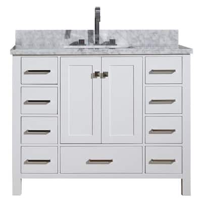 Ariel Cambridge 43 In. Single Sink Vanity In White