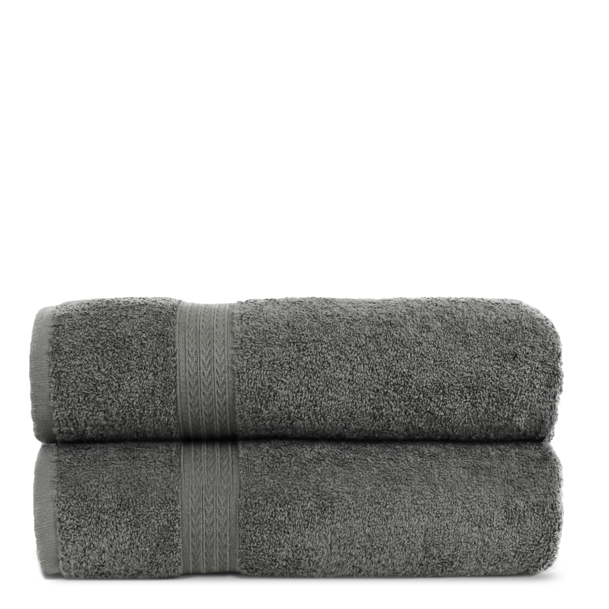 Luxury Hotel Collection Cotton-Eco Gray Bath Towels - Dobby Border - Set of  4 - Bed Bath & Beyond - 19671426