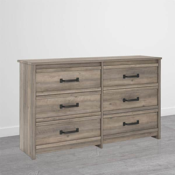 Shop Strick Bolton Millicent Grey Oak 6 Drawer Dresser On Sale