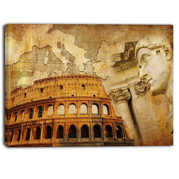 Designart - Great Roman Empire - Digital Art Collage Canvas Art ...