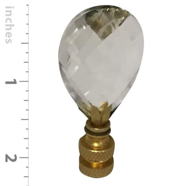 Royal Designs Small Diamond Swiss Cut Clear K9 Crystal Lamp Finial For Lamp Shade With Polished 6302