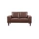 preview thumbnail 2 of 0, Ava Mid-Century Air Leather Fabric Loveseat