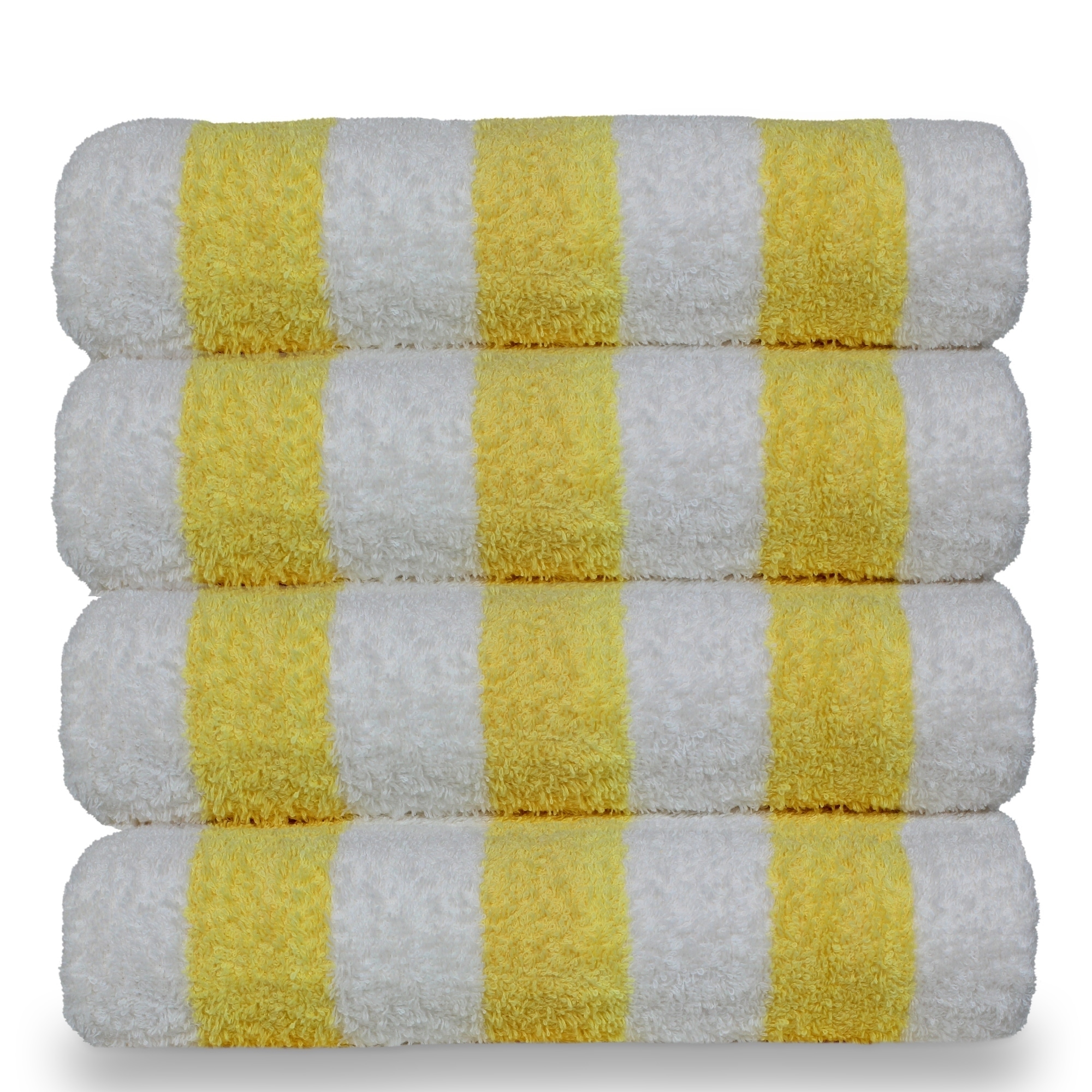 American Soft Linen Beach Towels, Cabana Striped 30x60 in., 100% Cotton, Pool Towel, Yellow