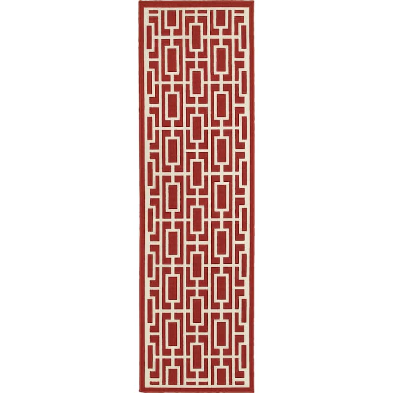 Style Haven Martinique Geometric Lattice Indoor Outdoor Area Rug - 2'3" x 7'6" Runner