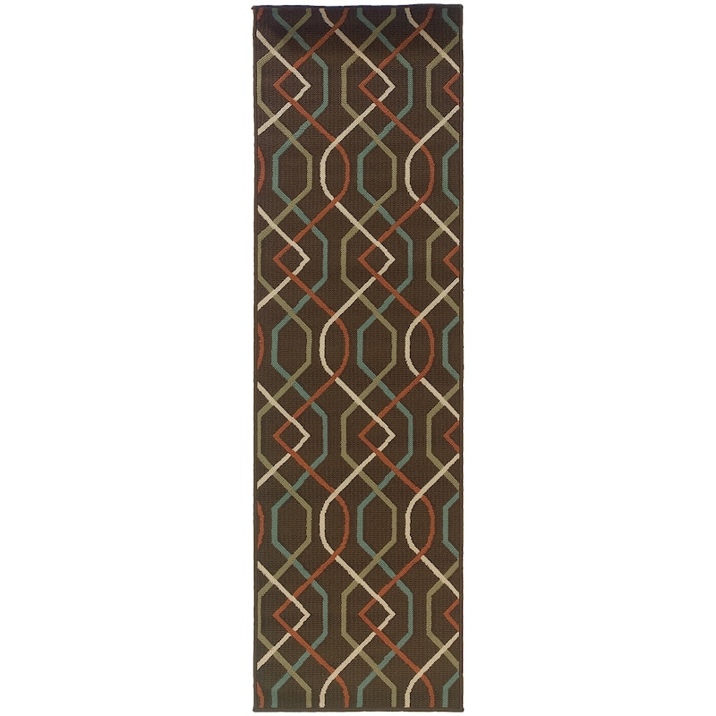 Vista Home Malta Lattice Helix Indoor-Outdoor Loop Pile Area Rug