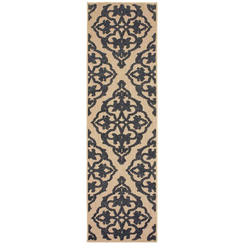 Style Haven Cara Mixed Pile Filigree Medallion Indoor-Outdoor Rug - 2'3" x 7'6" Runner