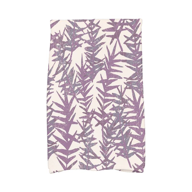 18 x 30 Inch Spikey Floral Print Hand Towel - Purple