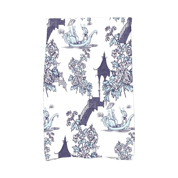 16 x 25 inch China Old Floral Print Hand Towel