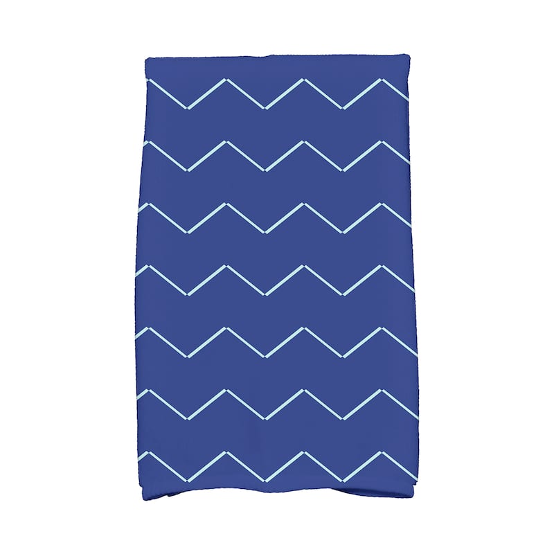 18 x 30 inch Harlequin Stripe Geometric Print Hand Towel - Blue