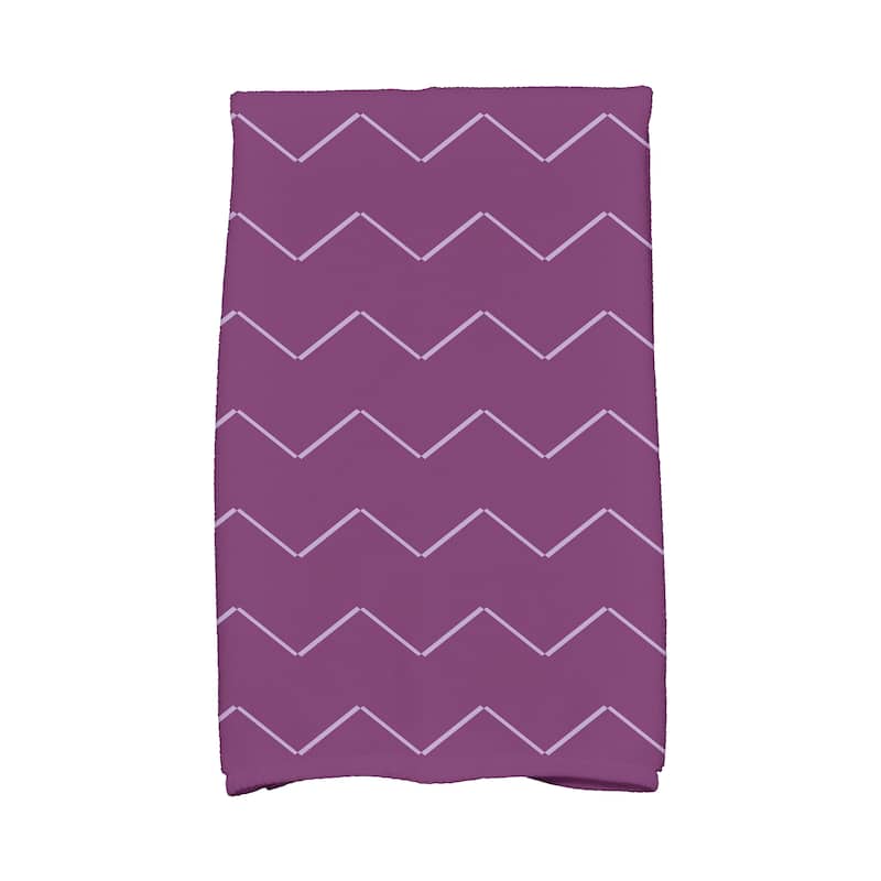18 x 30 inch Harlequin Stripe Geometric Print Hand Towel - Purple