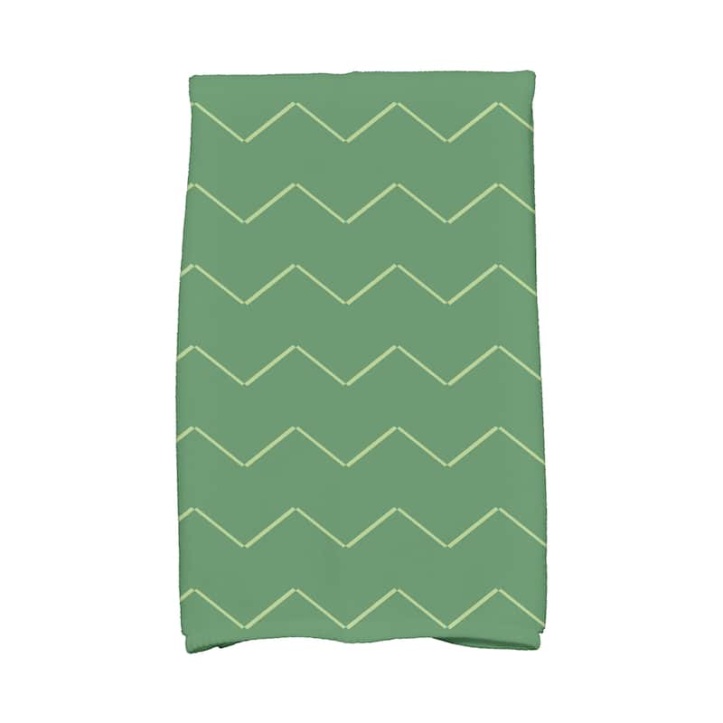 18 x 30 inch Harlequin Stripe Geometric Print Hand Towel - Green