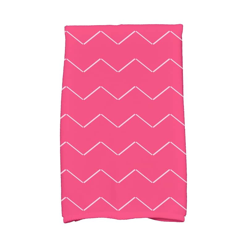 18 x 30 inch Harlequin Stripe Geometric Print Hand Towel - Pink