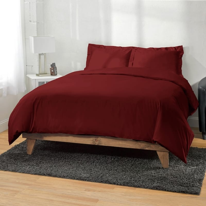 Kotter Home 650 Thread Count Cotton Duvet Cover - Burgundy - King/King - Cal King/California King