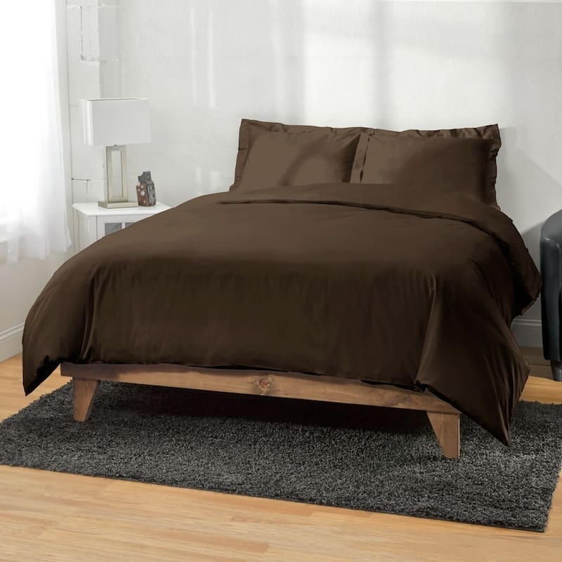 Kotter Home 650 Thread Count Cotton Duvet Cover - Chocolate - King/King - Cal King/California King