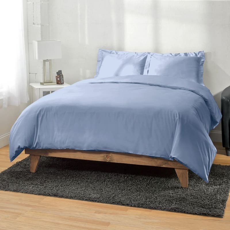 Kotter Home 650 Thread Count Cotton Duvet Cover - Medium Blue - Queen/Full - Queen/Full