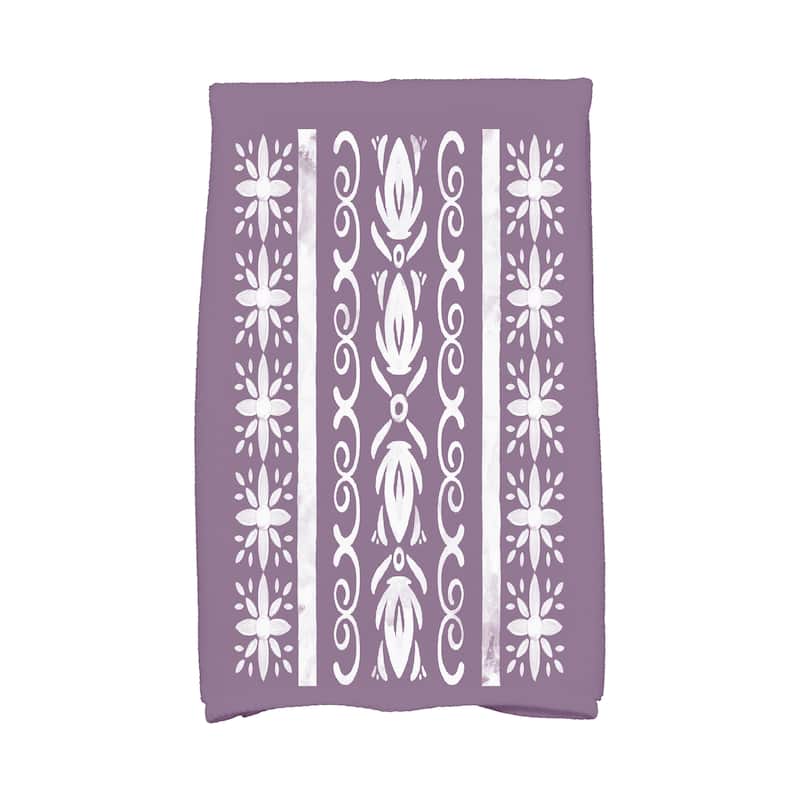 18 x 30 Inch Cuban Tile 2 Geometric Print Hand Towel - Purple