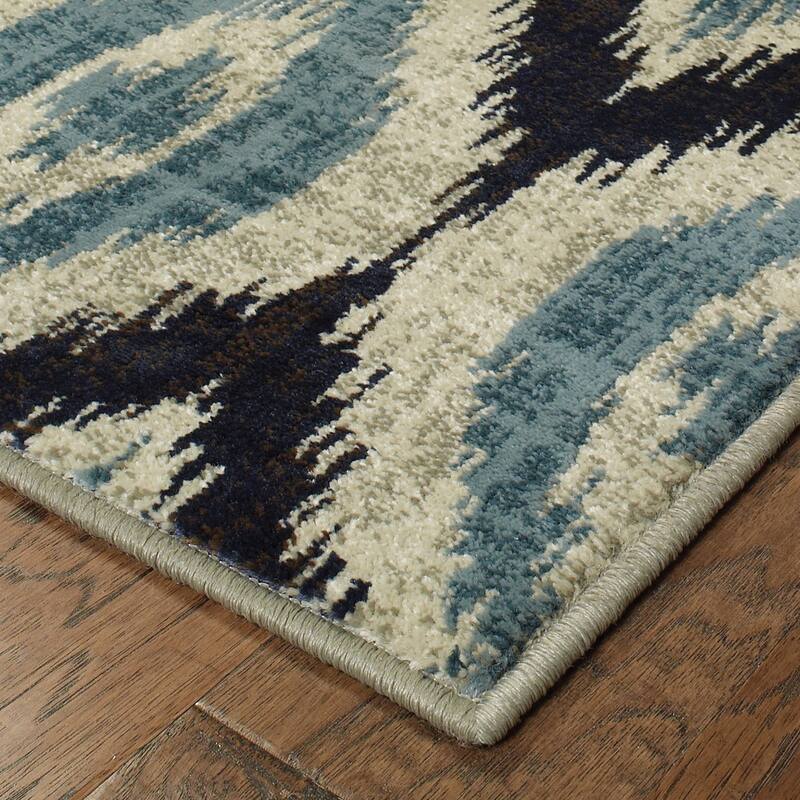 Vista Home Liliana Azul Vue Ikat Abract Trellis Area Rug