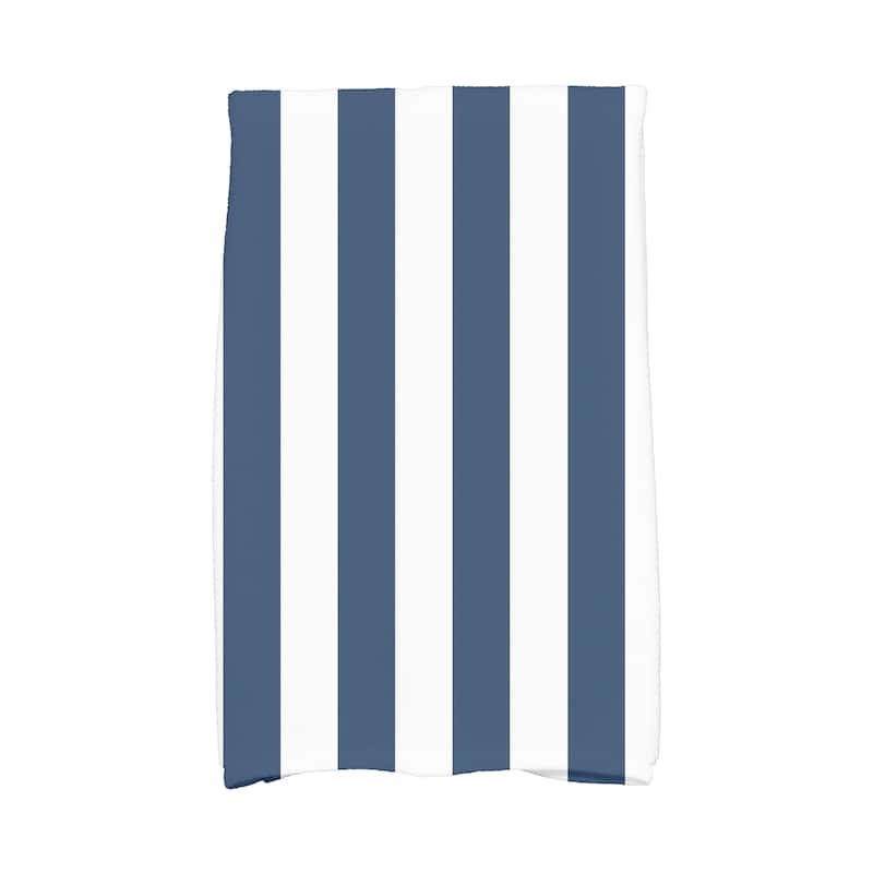 18 x 30 Inch Rugby Stripe Stripe Print Hand Towel - Navy
