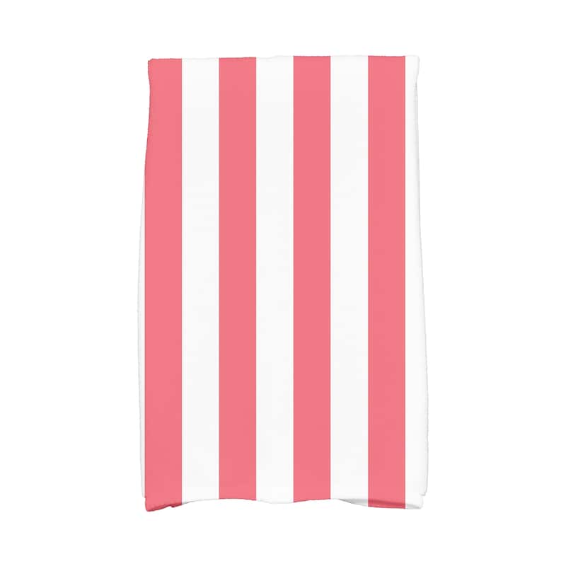 18 x 30 Inch Rugby Stripe Stripe Print Hand Towel - Red