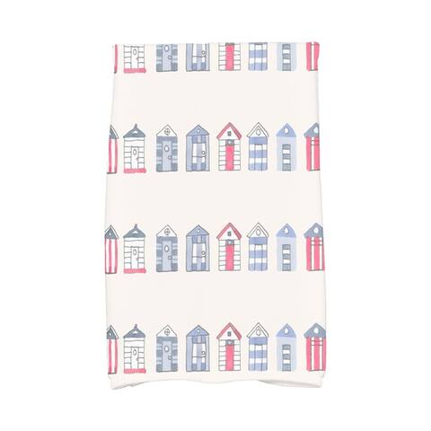 18 x 30 Inch Multi Beach Hut Stripe Print Hand Towel