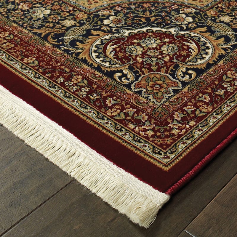 Style Haven Manchester Regal Center Medallion Fringe Area Rug
