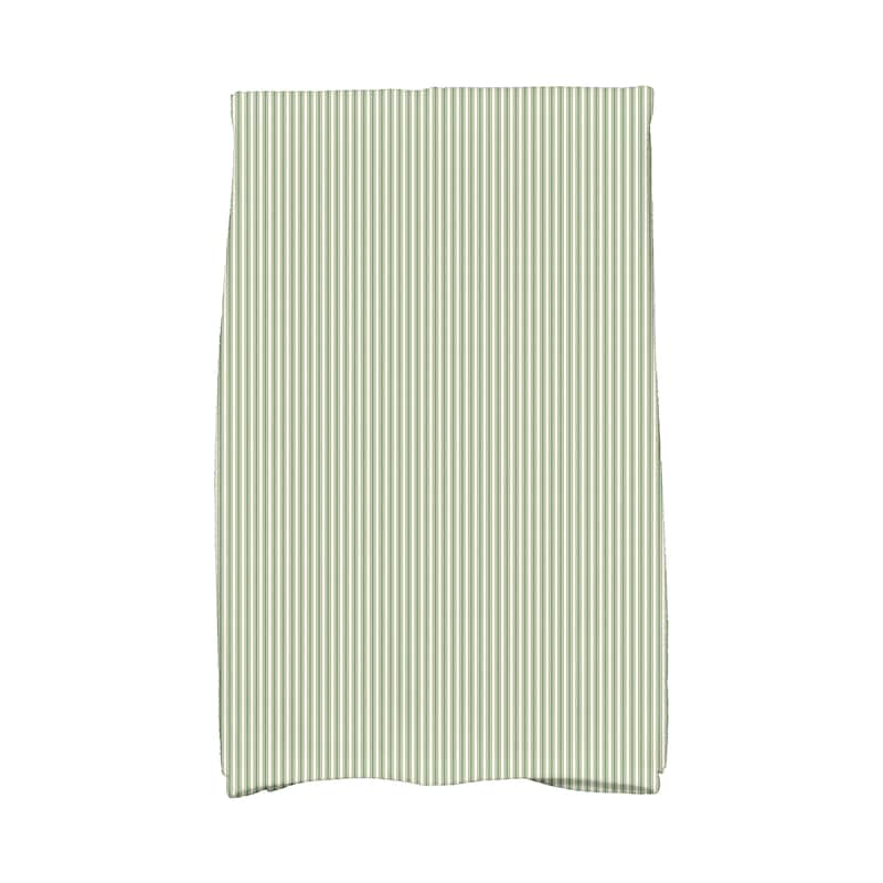 18 x 30 inch Ticking Stripe Kitchen Towel - Green