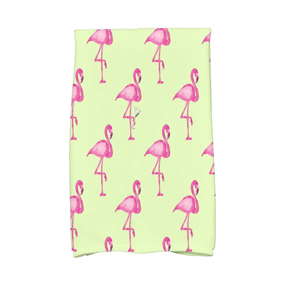 18 x 30 inch Flamingo Fanfare Martini Animal Print Kitchen Towel