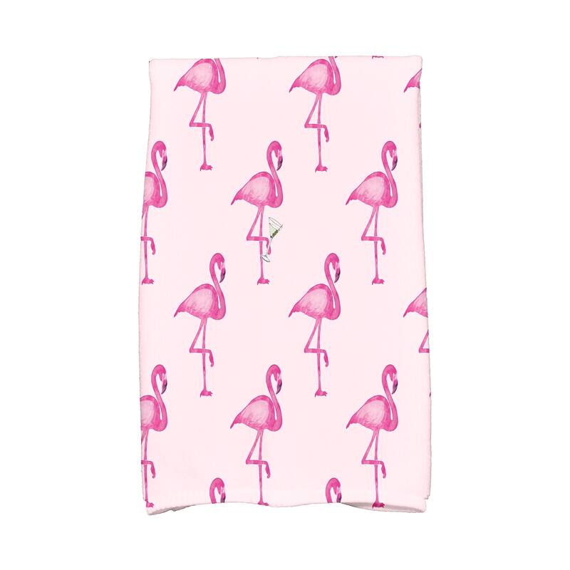 18 x 30 inch Flamingo Fanfare Martini Animal Print Kitchen Towel - Pink