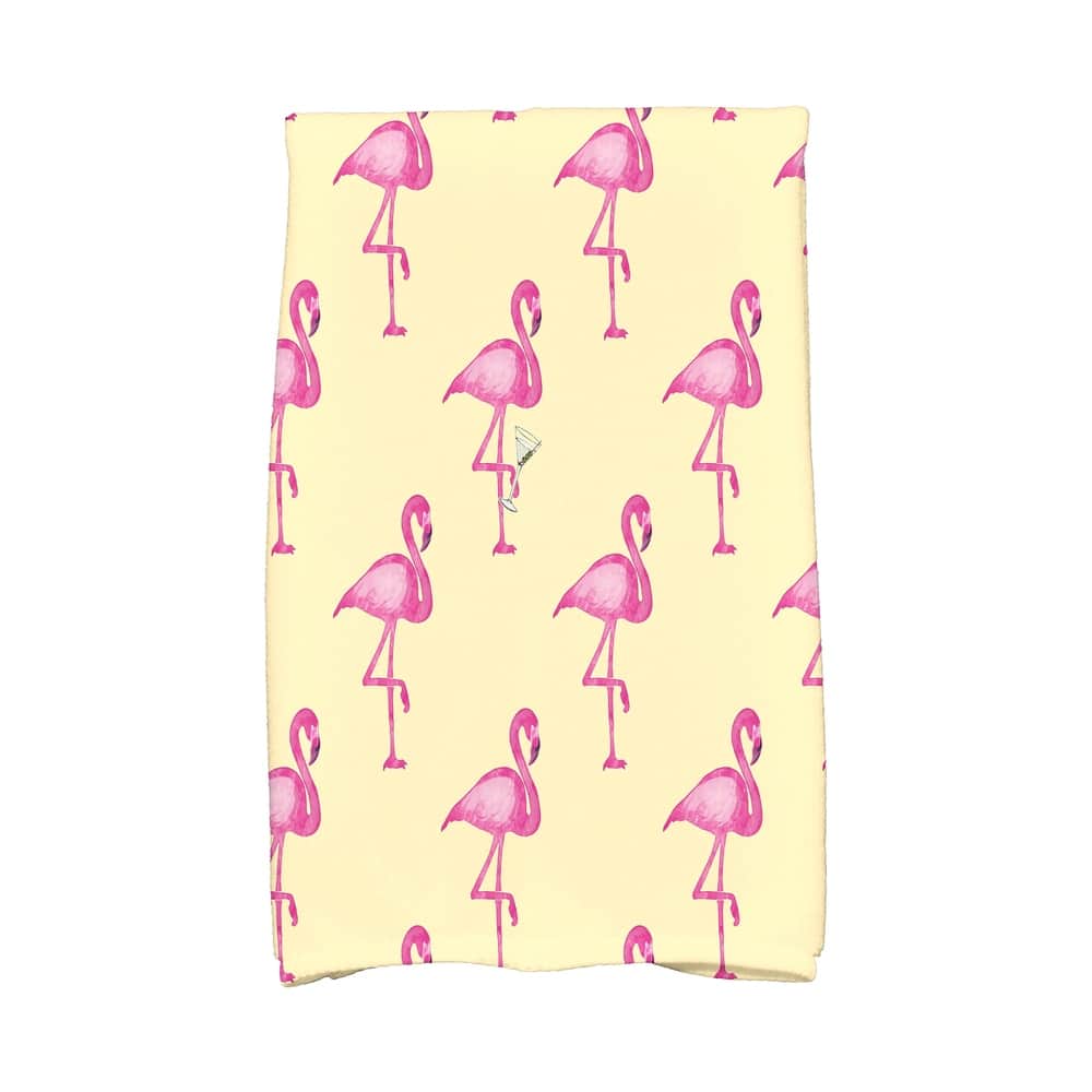 18 x 30 inch Flamingo Fanfare Martini Animal Print Kitchen Towel