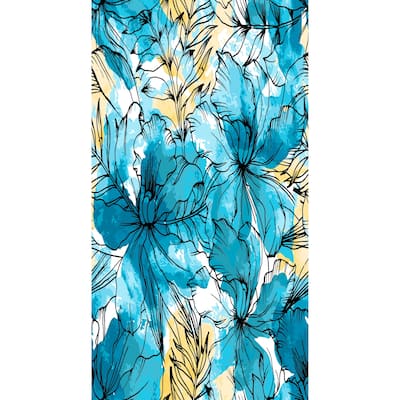 18 x 30 Inch Zentangle Floral Print Kitchen Towel