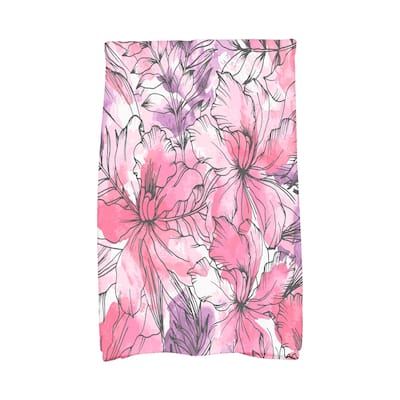18 x 30 Inch Zentangle Floral Print Kitchen Towel