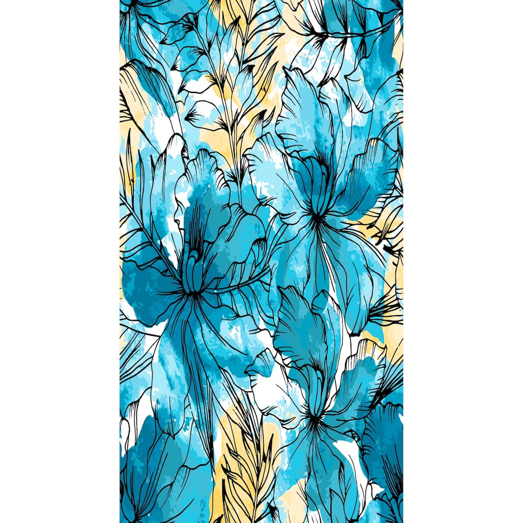 18 x 30 Inch Zentangle Floral Print Kitchen Towel