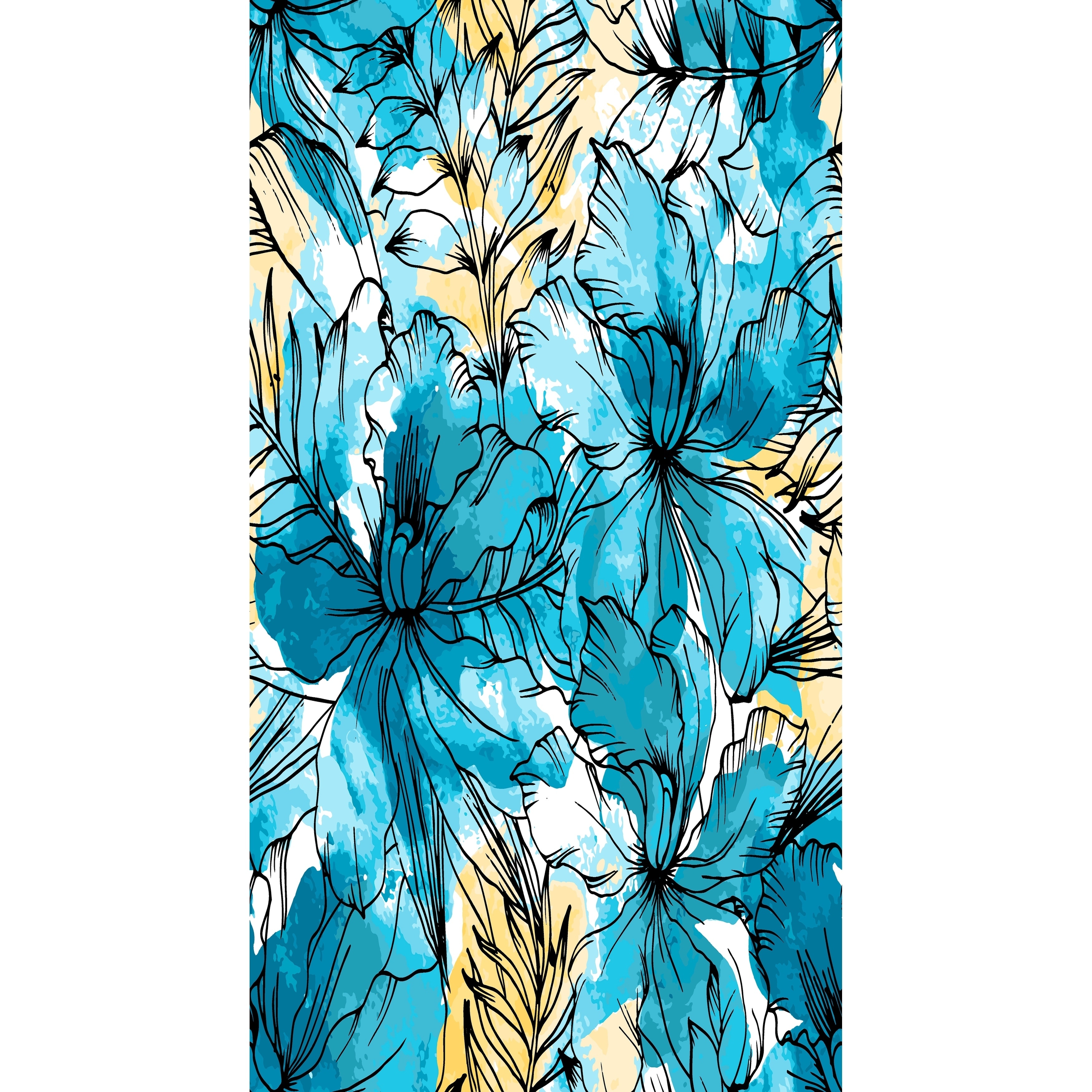 18 x 30 Inch Zentangle Floral Print Kitchen Towel