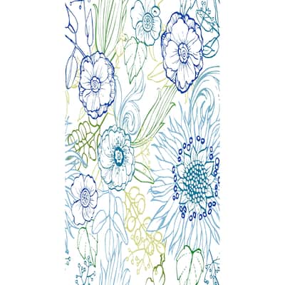 18 x 30 Inch Zentangle 4 Color Floral Print Kitchen Towel