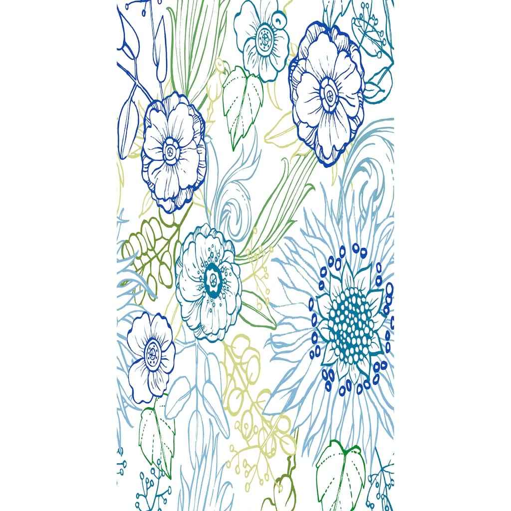 18 x 30 Inch Zentangle 4 Color Floral Print Kitchen Towel