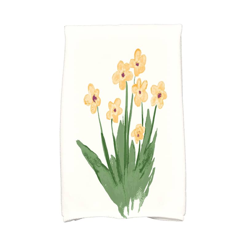 18 x 30 inch Pretty Little Flower Kitchen Towel - Yellow