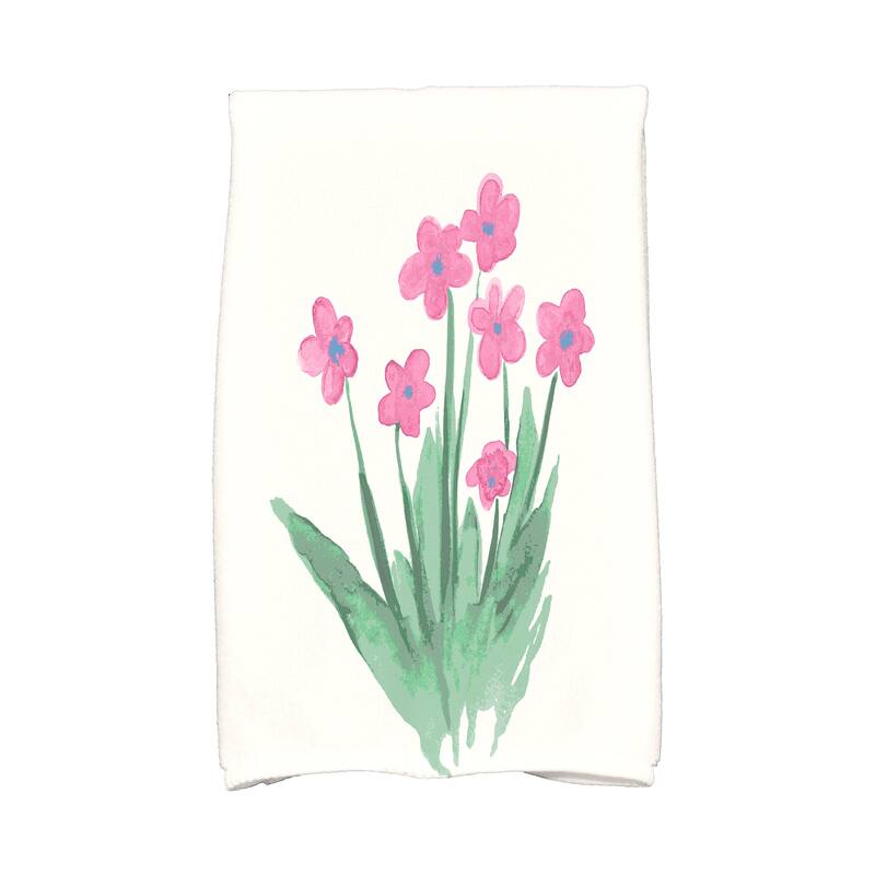 18 x 30 inch Pretty Little Flower Kitchen Towel - Pink