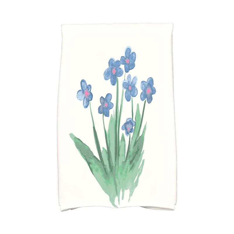 18 x 30 inch Pretty Little Flower Kitchen Towel - Blue