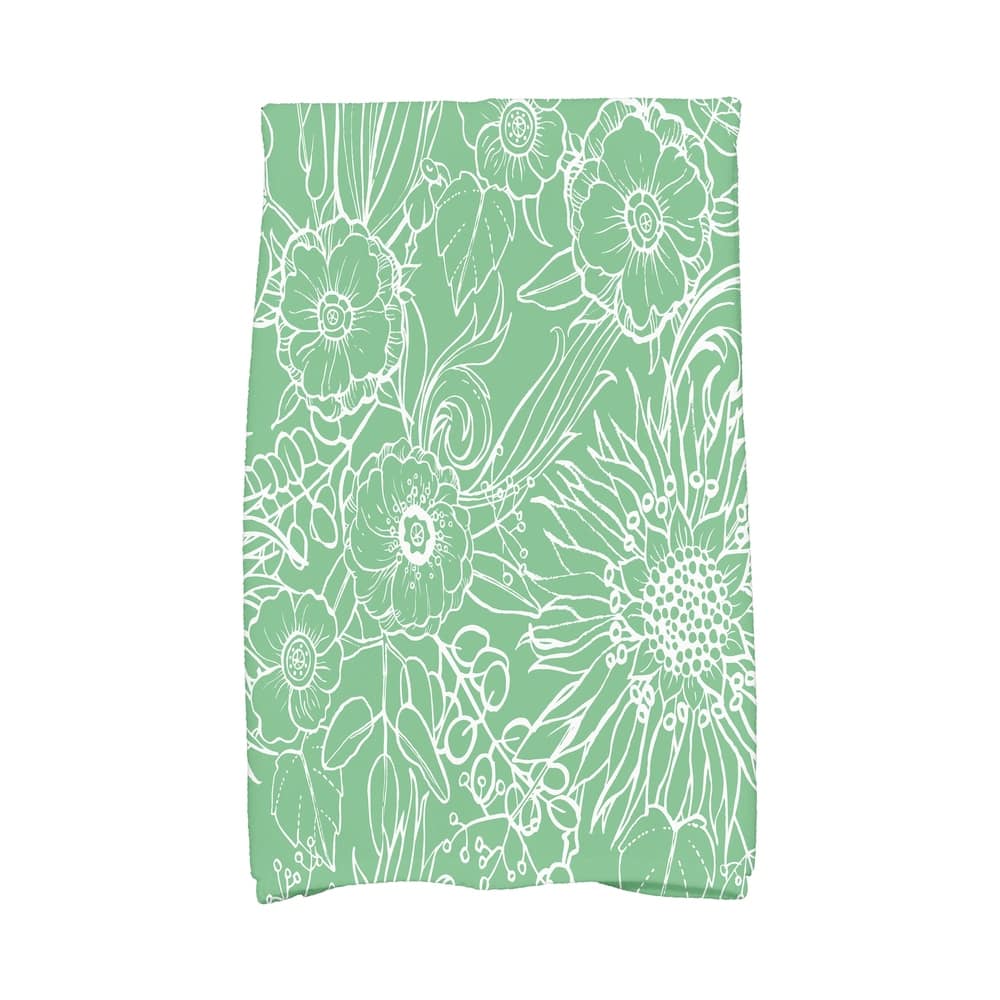 18 x 30 Inch Zentangle 4 Floral Print Kitchen Towel