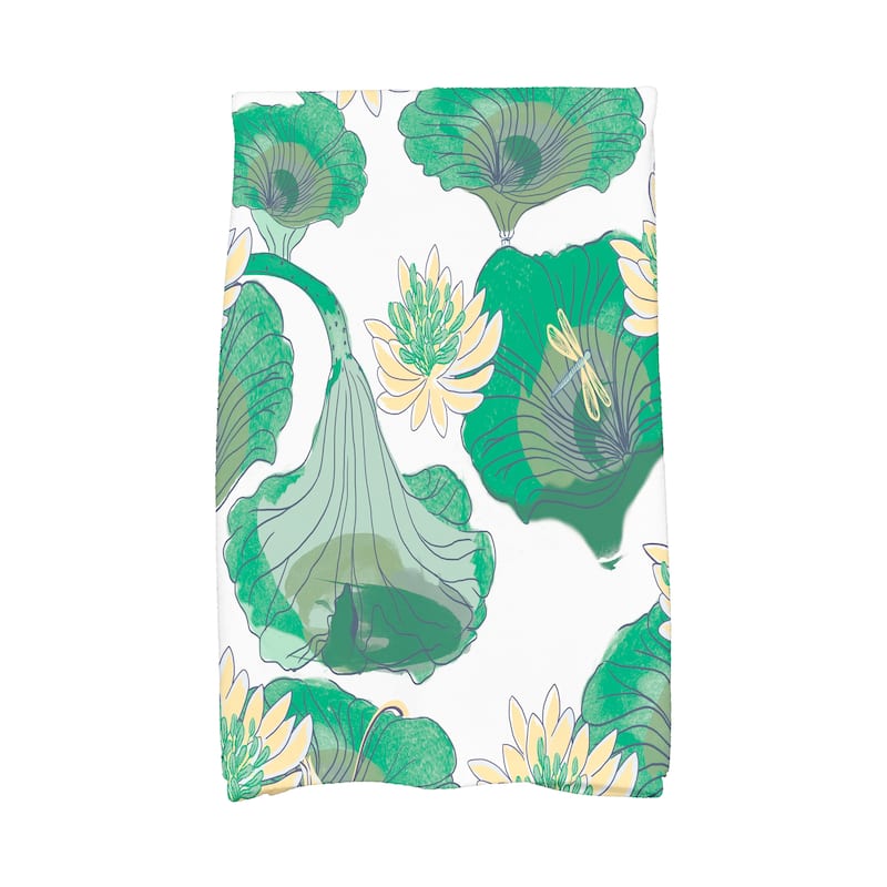 18 x 30 Inch Lotokoi Floral Print Kitchen Towel - Green