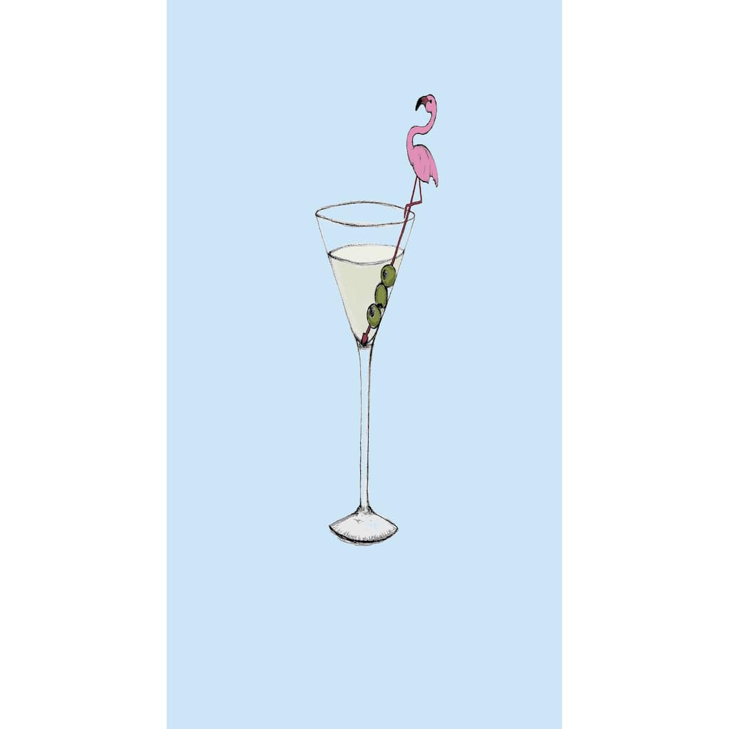 18 x 30 inch Martini Glass Flamingo Geometric Print Kitchen Towel