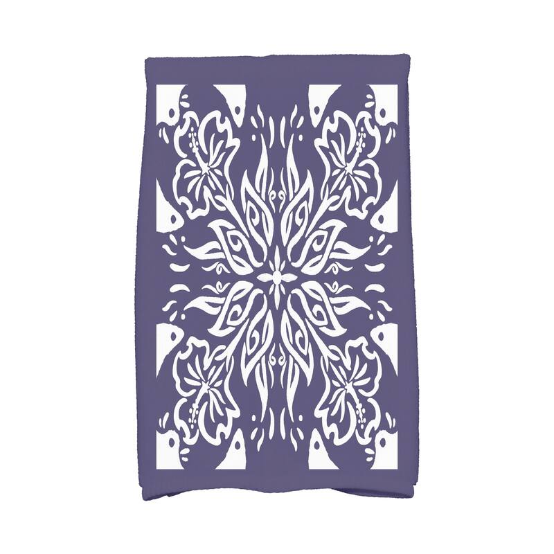 18 x 30 Inch Cuban Tile 3 Geometric Print Kitchen Towel - Blue
