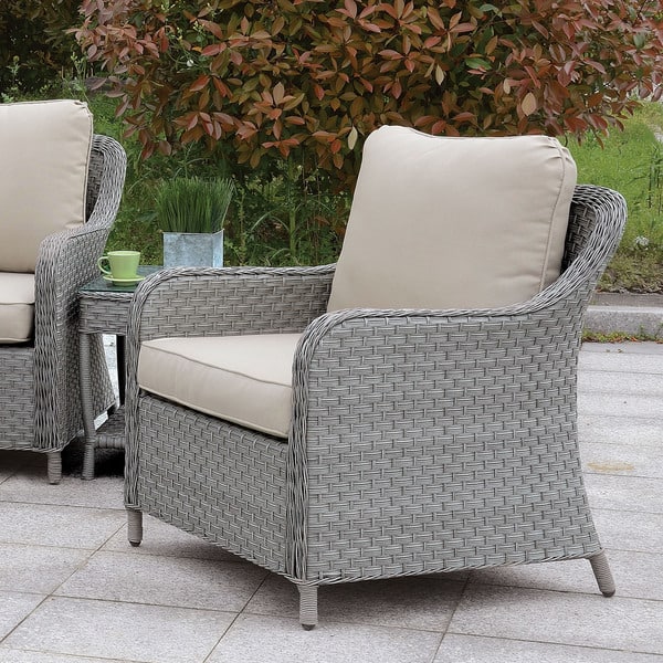 Shop Furniture Of America Dyla Contemporary Grey Wicker Patio