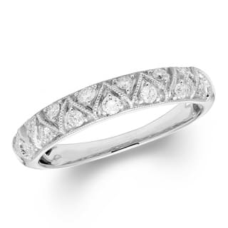 Handmade Women S Wedding Bands Bridal Rings For Less Sofia 14k White Gold 1 4ct Tdw Certified Diamond Wedding Band