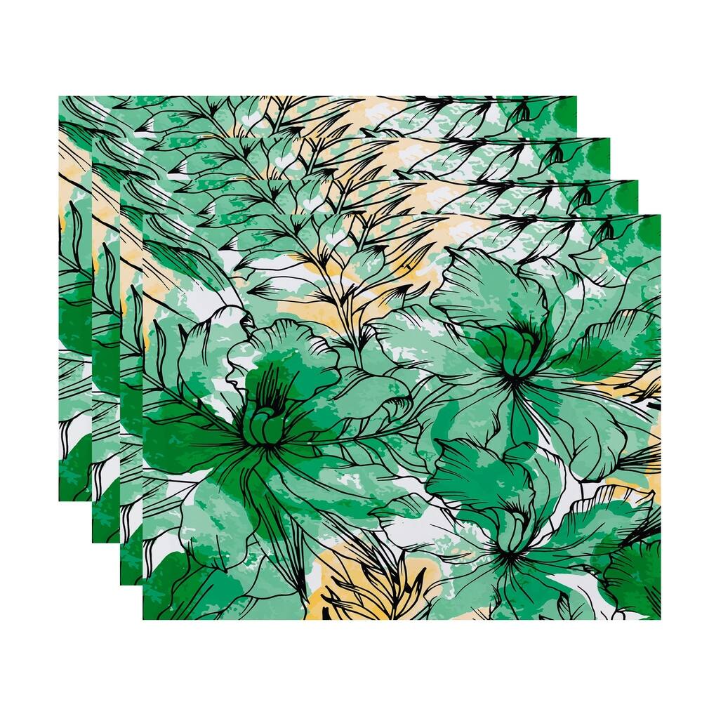 18 x 14 inch Zentangle Floral Print Placemat (Set of 4)