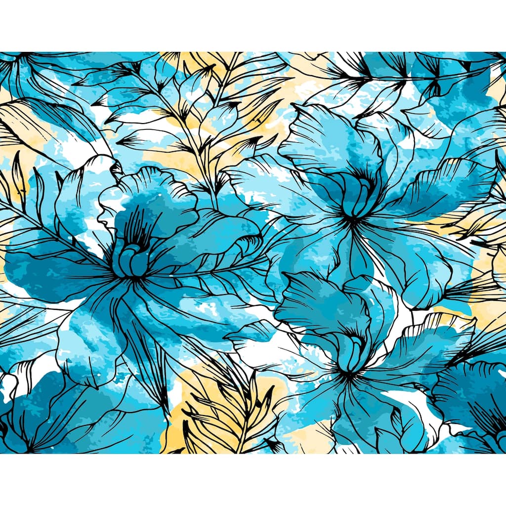 18 x 14 inch Zentangle Floral Print Placemat (Set of 4)