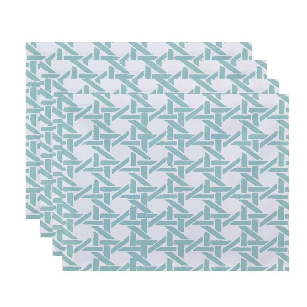 18 x 14 Inch Rattan Geometric Geometric Print Placemat (set of 4)
