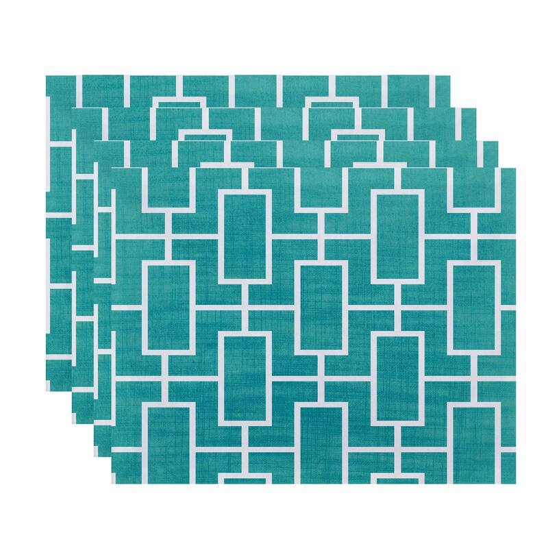 18 x 14 Inch Screen Lattice Geometric Print Placemat (set of 4)